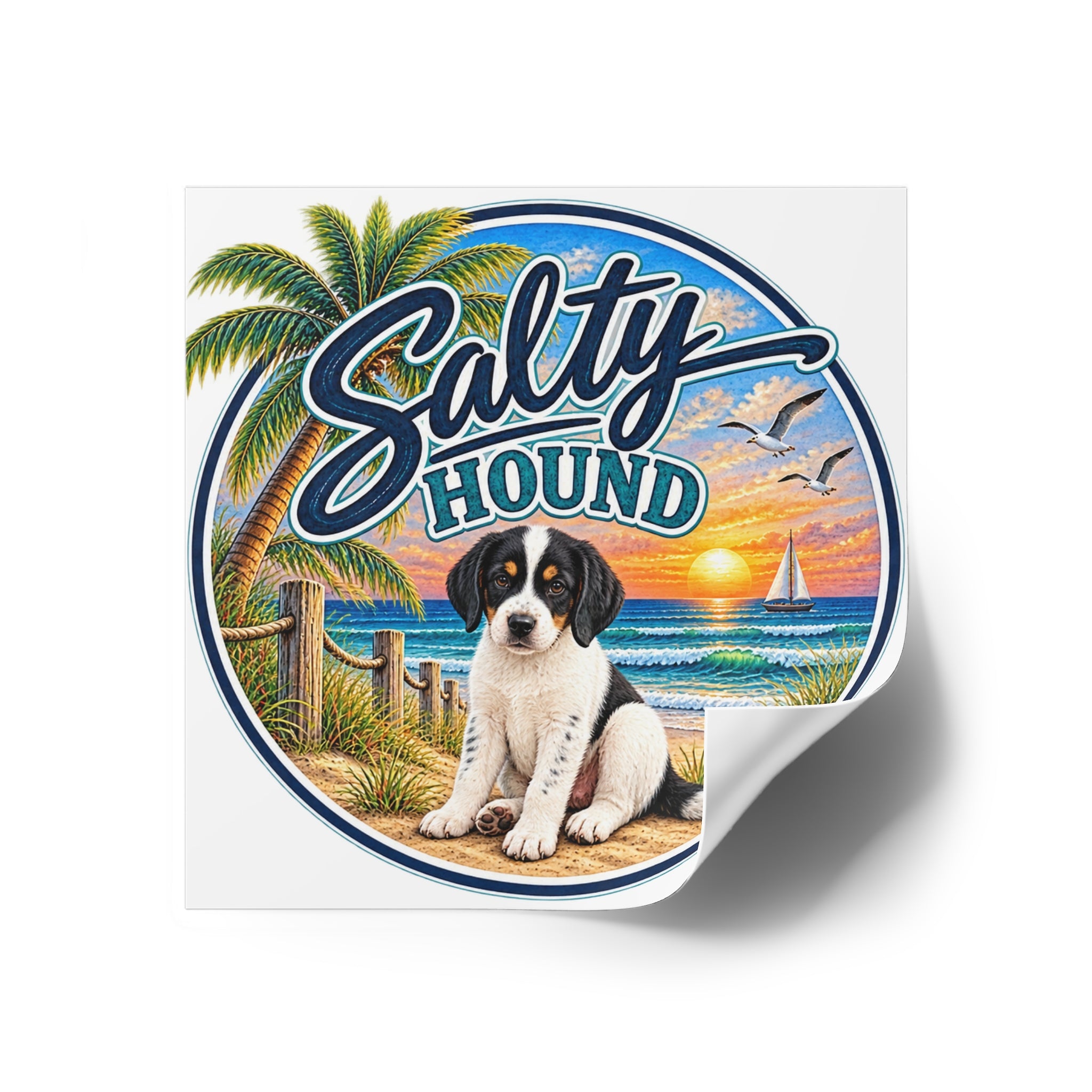 Salty Hound Sunset Sticker