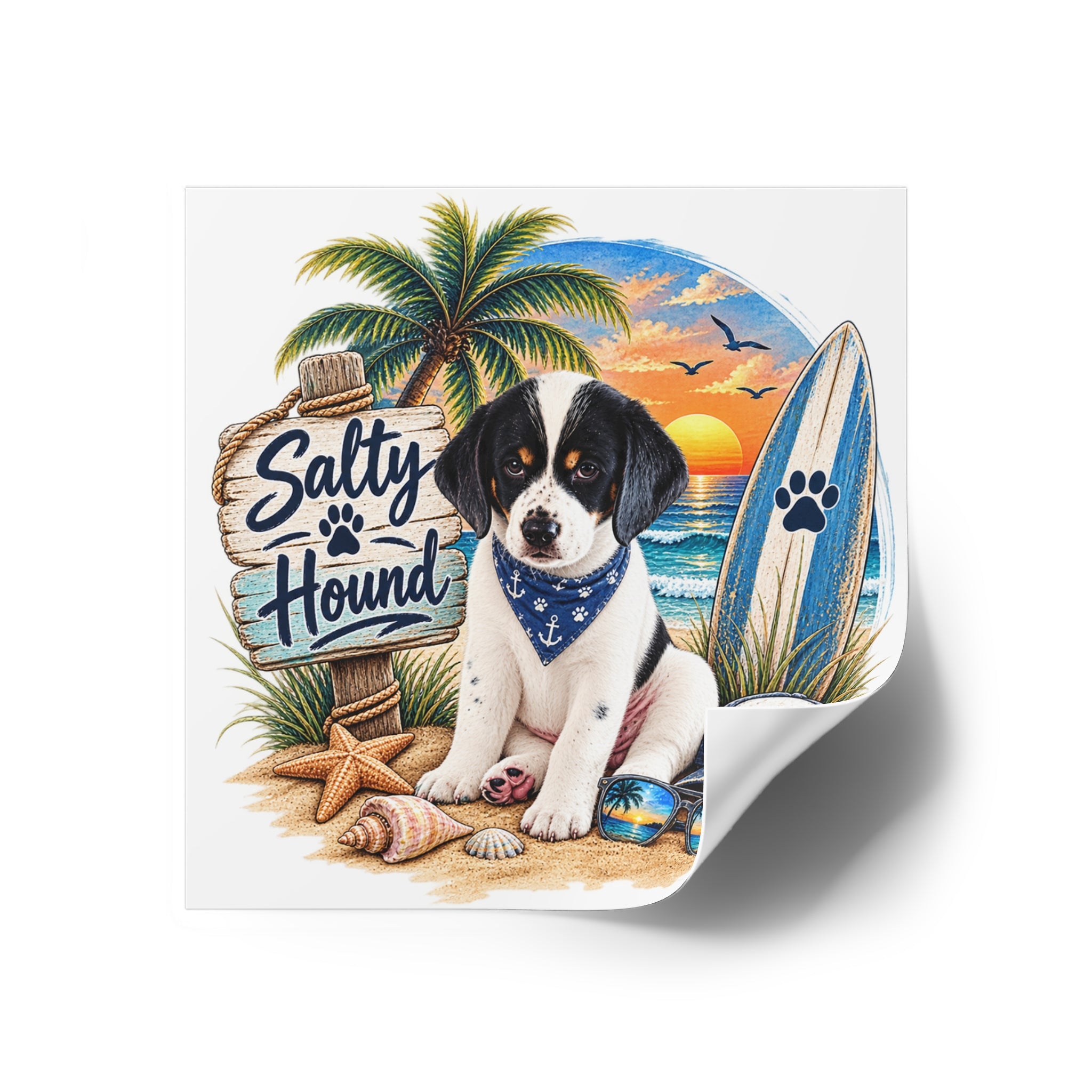 Salty Hound Beach Puppy Sticker
