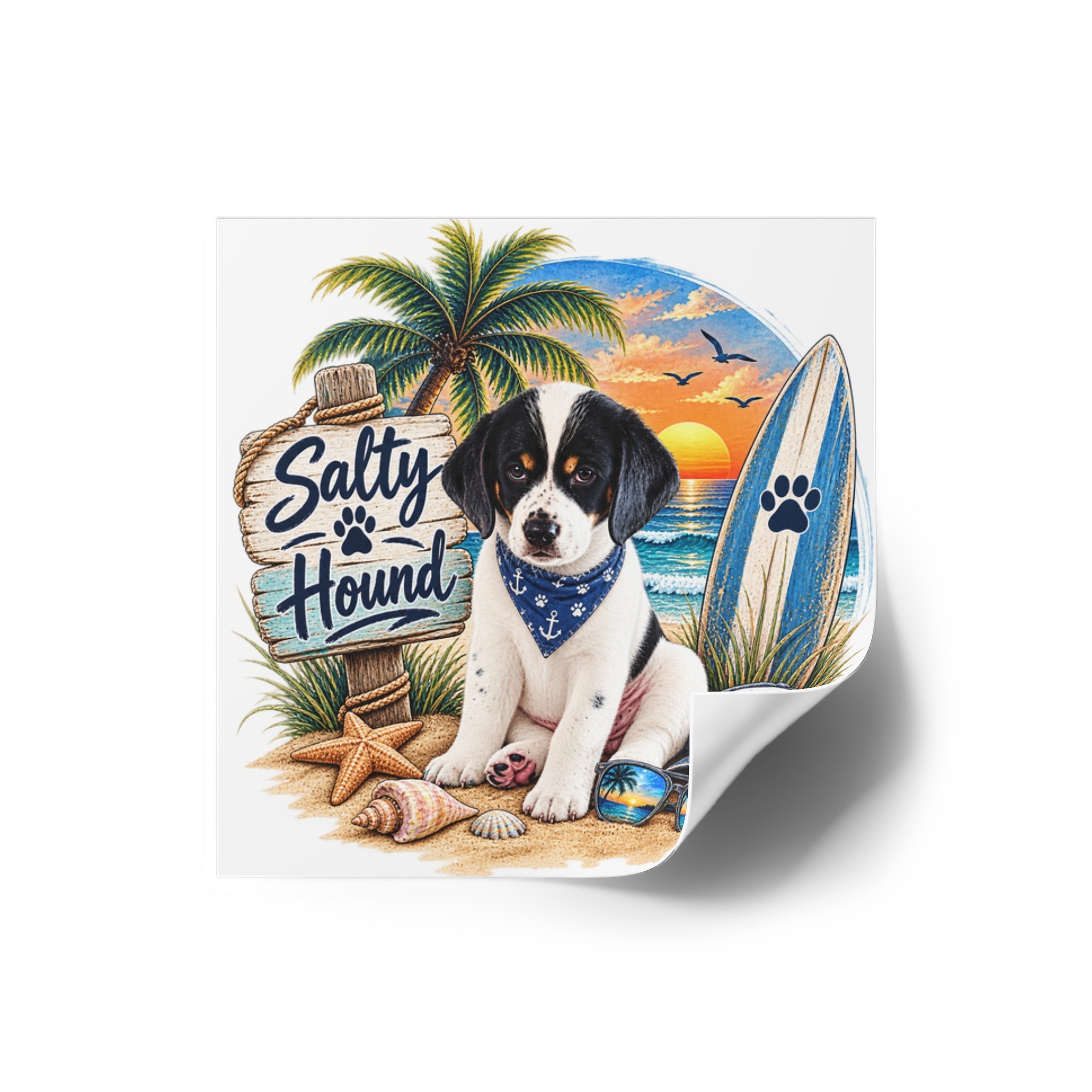 Salty Hound Beach Puppy Sticker