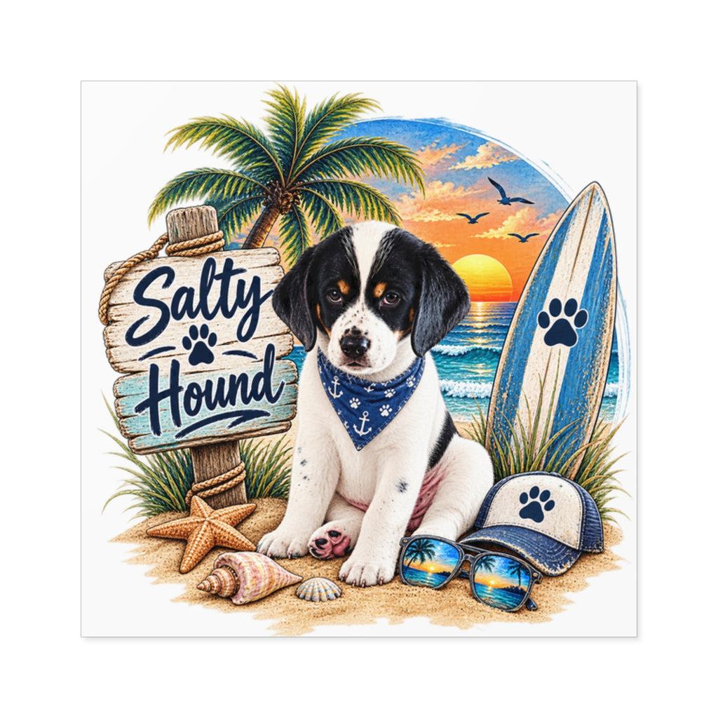 Salty Hound Beach Puppy Sticker