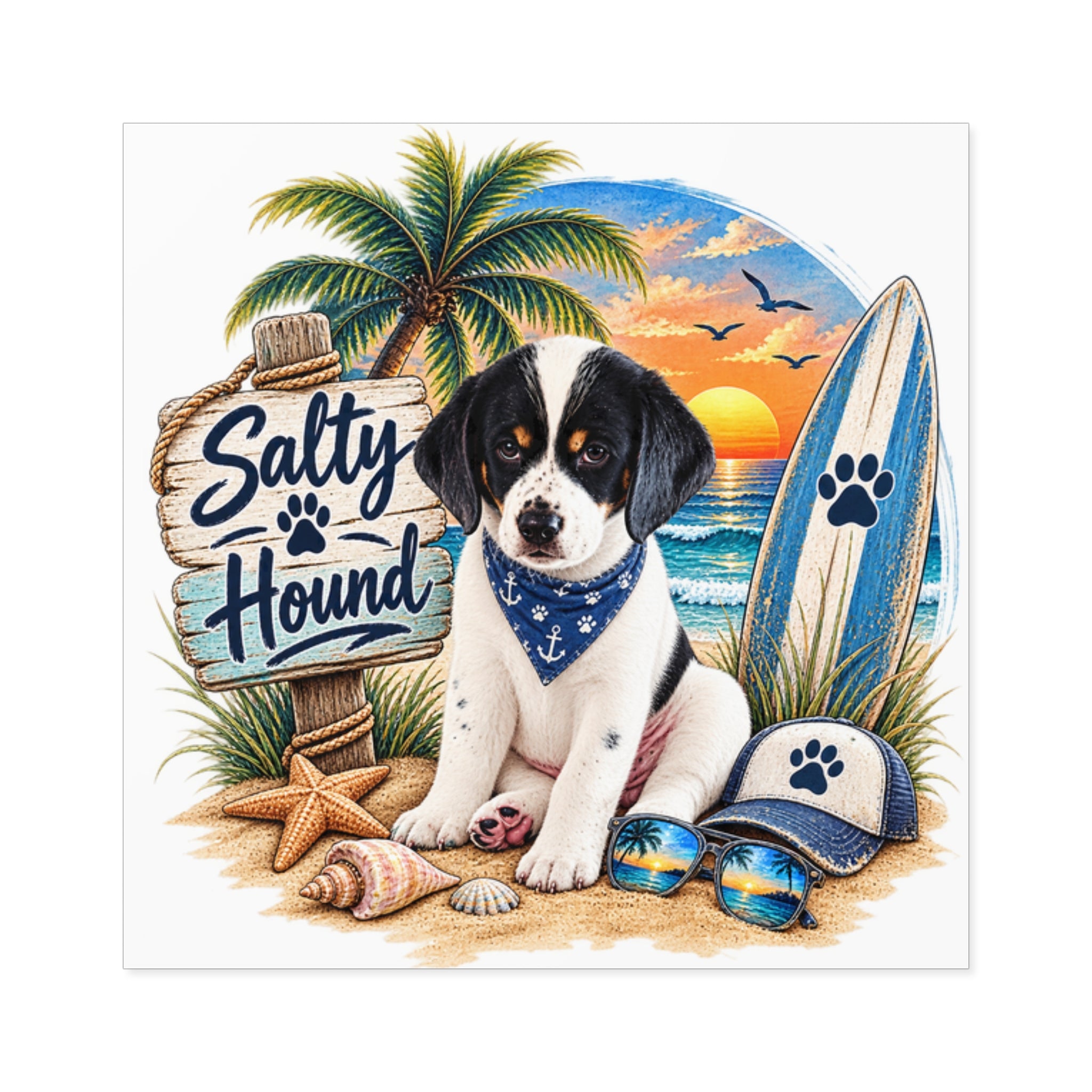 Salty Hound Beach Puppy Sticker