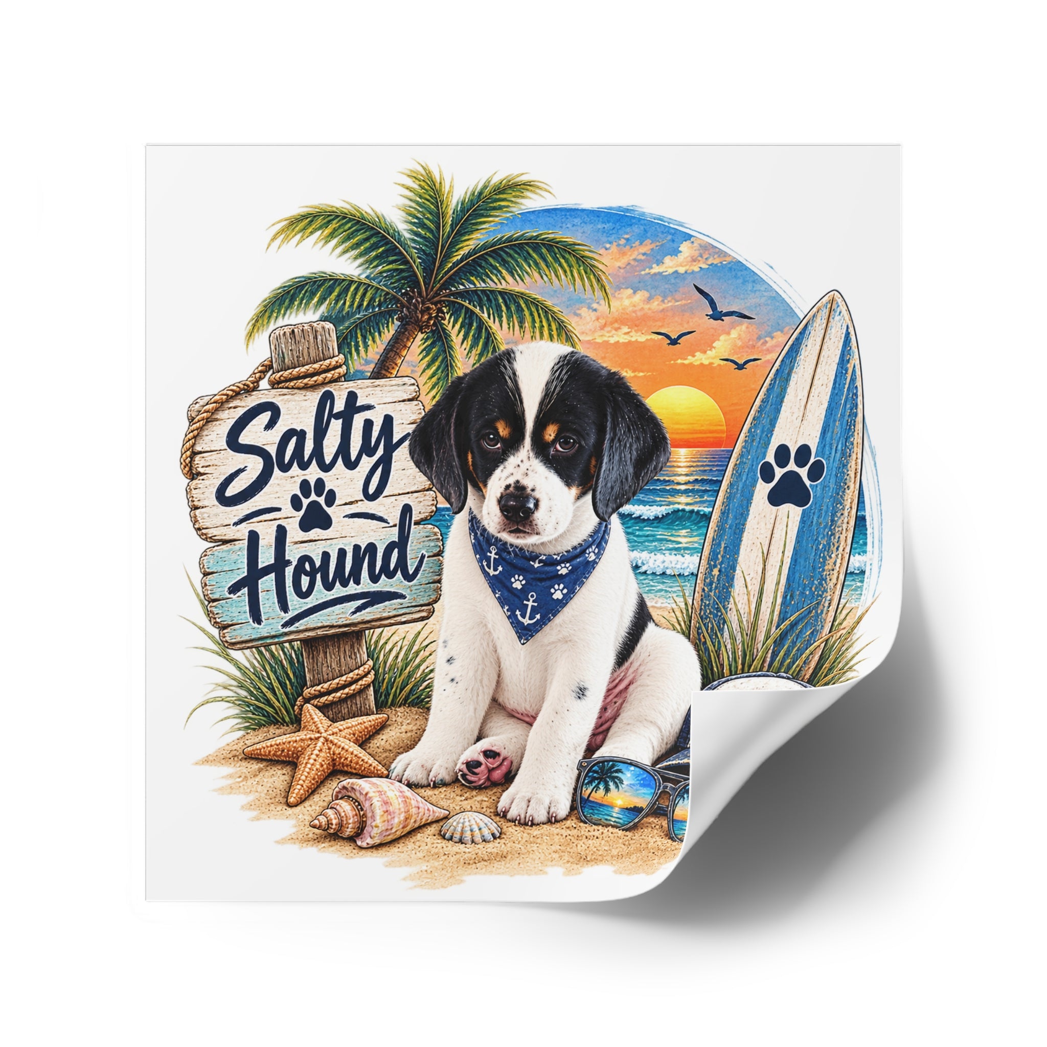 Salty Hound Beach Puppy Sticker