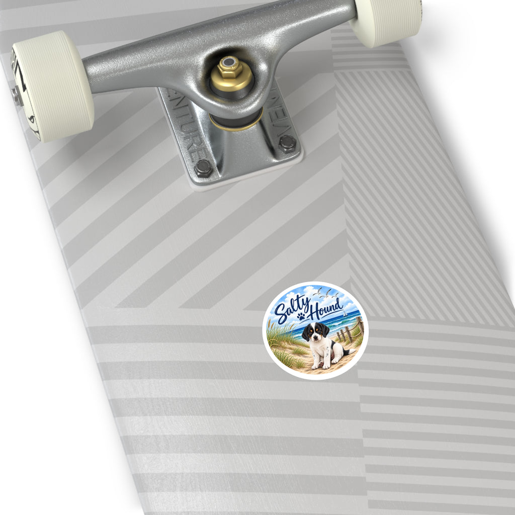 Salty Hound Beach Puppy Round Sticker