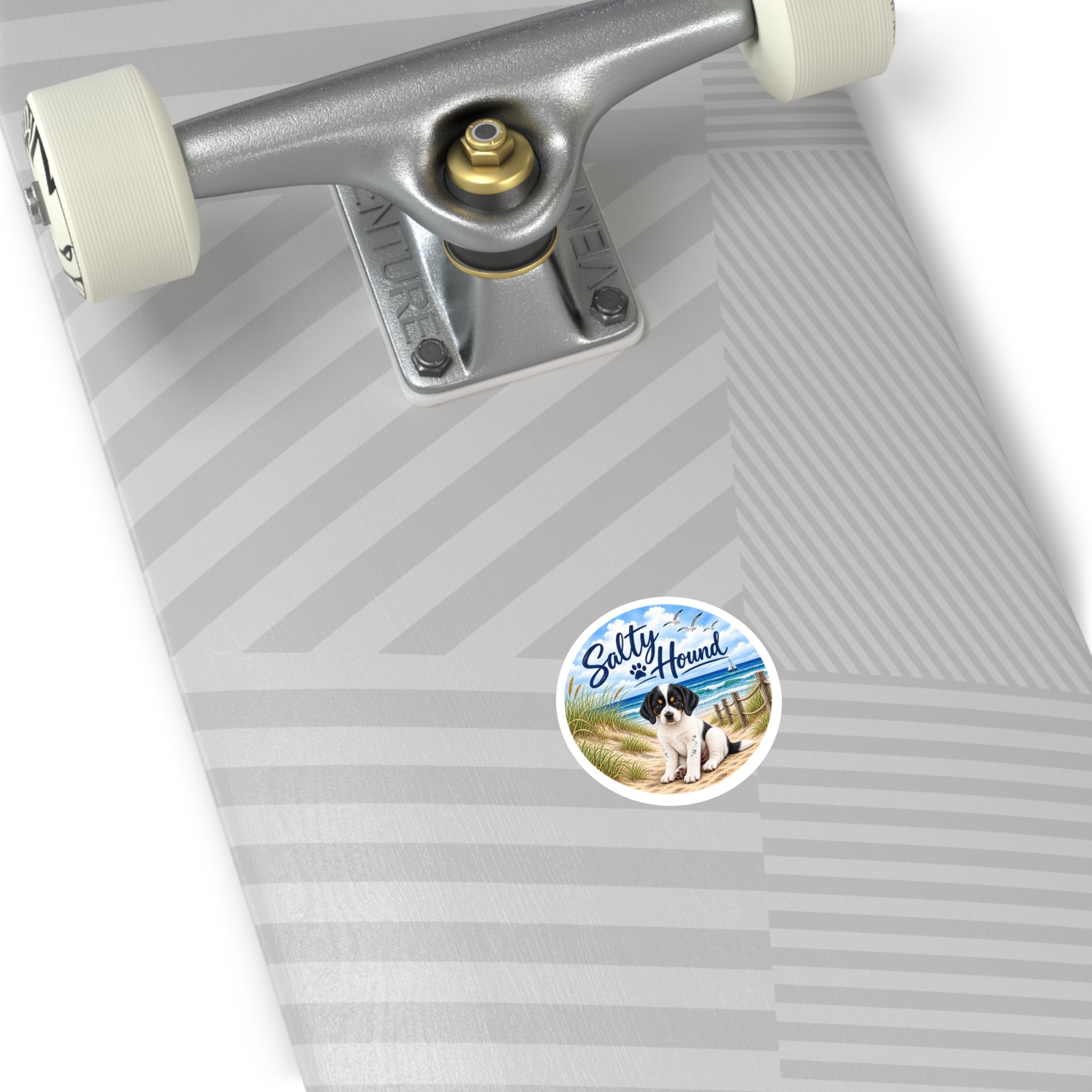 Salty Hound Beach Puppy Round Sticker