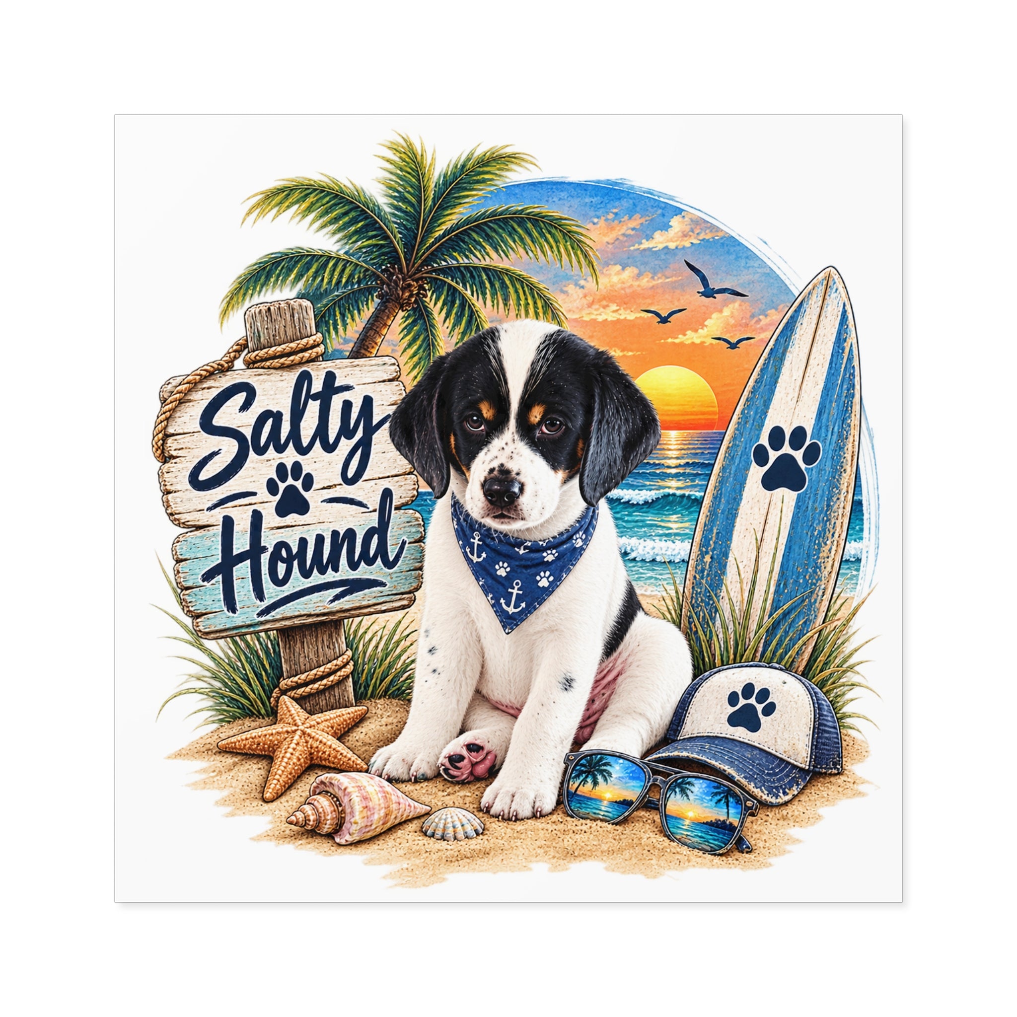 Salty Hound Beach Puppy Sticker