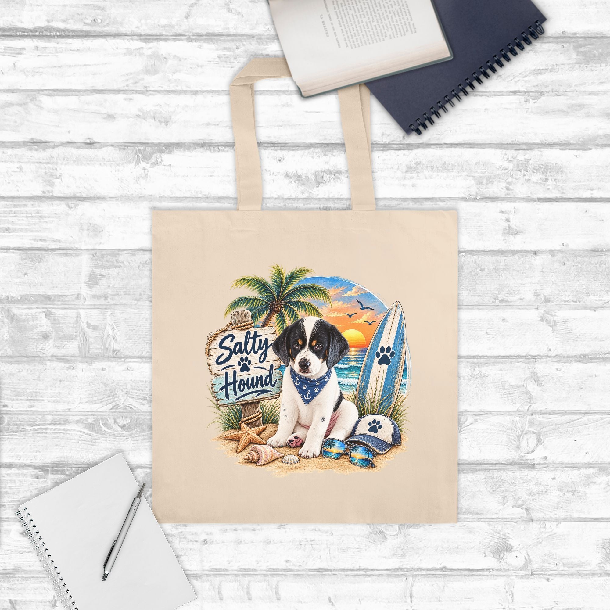 Salty Hound Beach Tote Bag