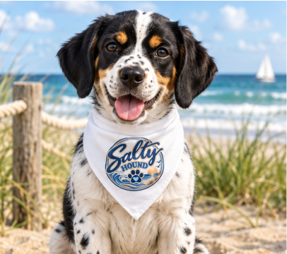 Salty Hound Blue Logo Bandana