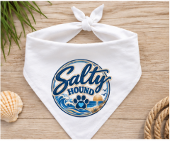 Salty Hound Blue Logo Bandana